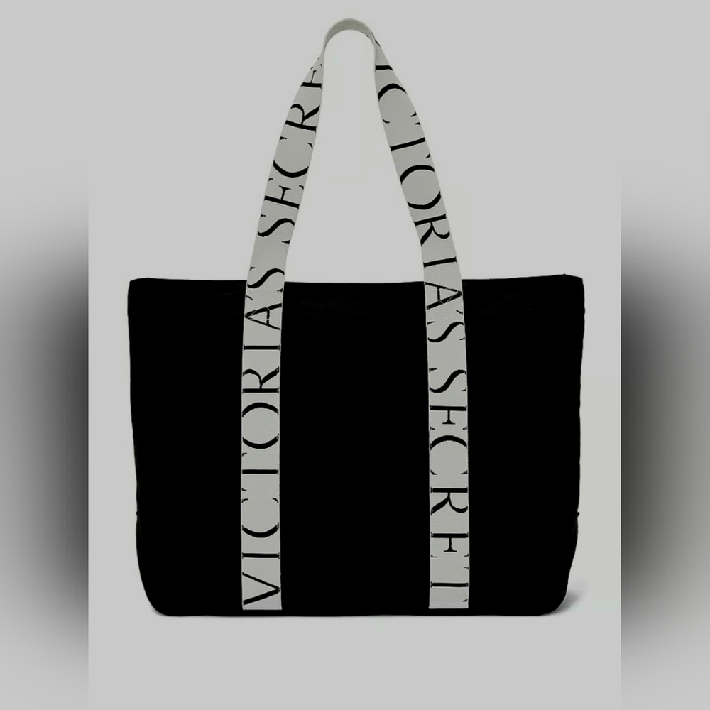 NEW Victoria's Secret Canvas Embroidered Strap Tote Bag